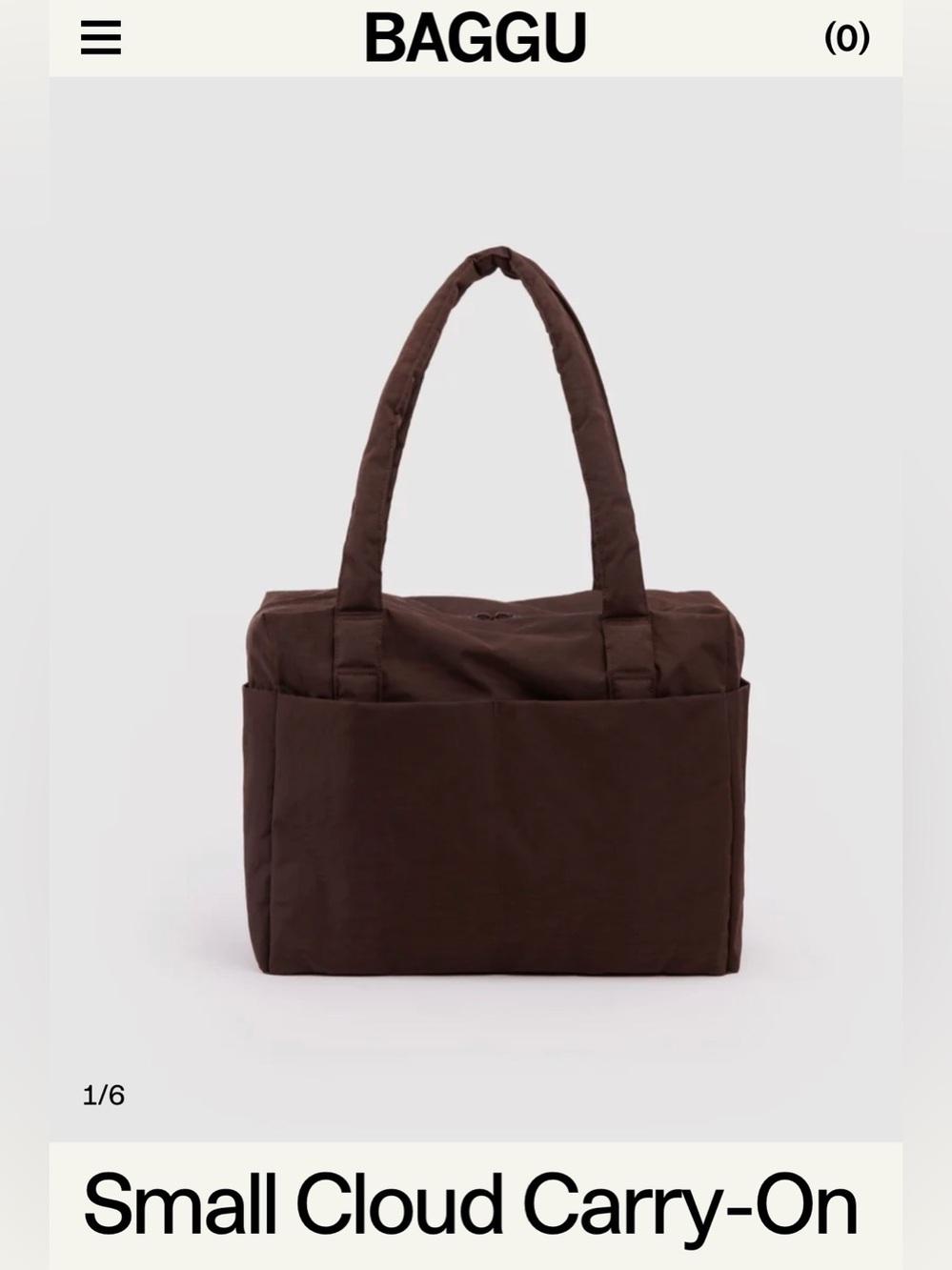 BAGGU Small Cloud Carry-On Coffee